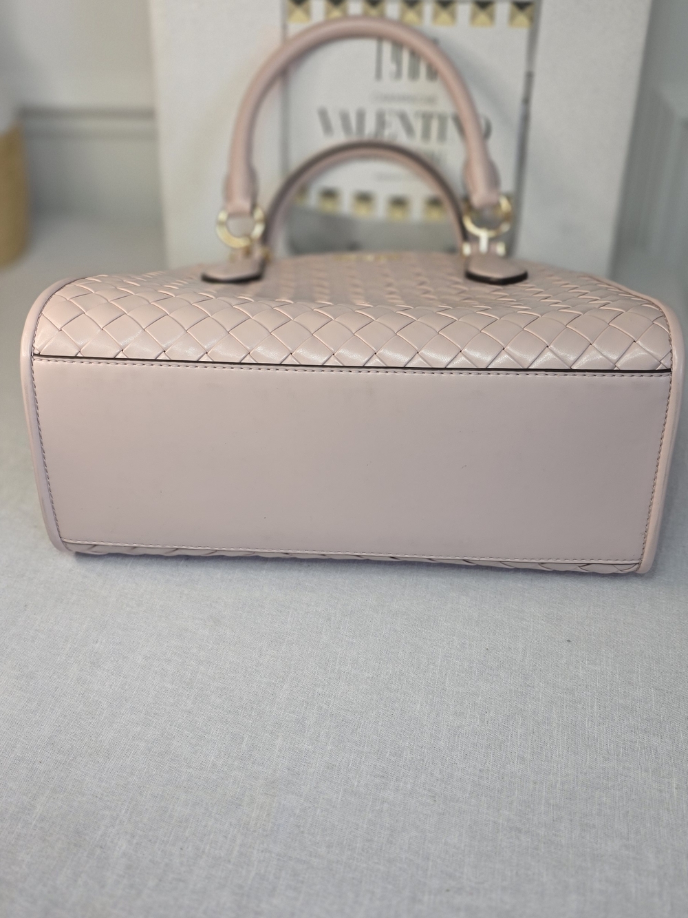 Michael Kors Blush Pink Woven Leather Satchel - Picture 8 of 8